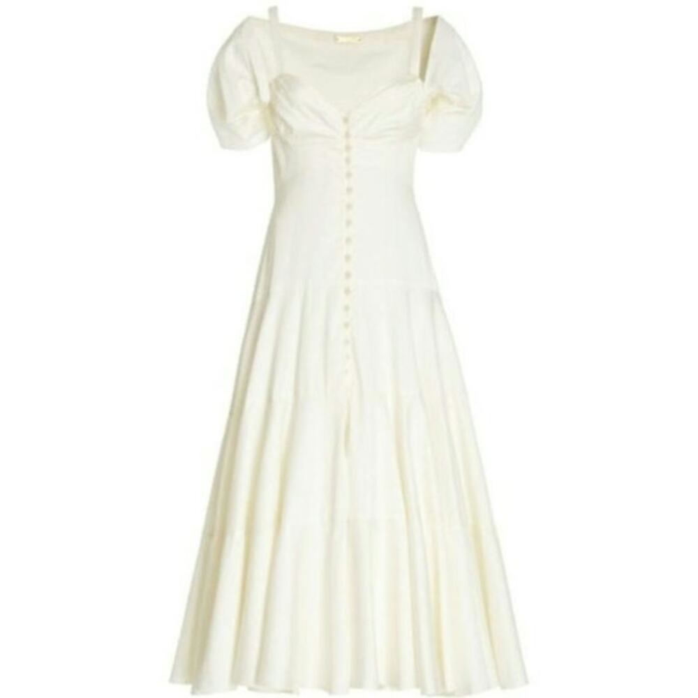 Cult Gaia Mina Dress Cream Ivory White Button Down Front Small - Picture 16 of 16